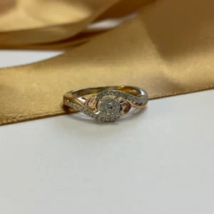 9ct Yellow Gold Diamond Cluster Ring